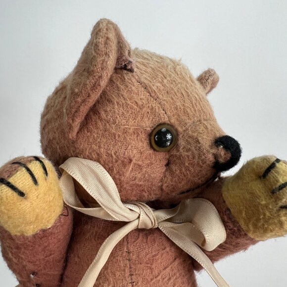 VTG Flannel Jointed Teddy Bear Hand Stitched - Picture 7 of 7